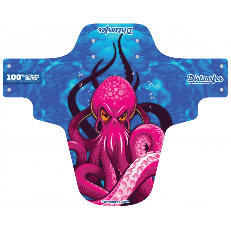 Octopus Mudguard (Pink on Blue)
