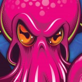 Octopus Mudguard (Pink on Blue)